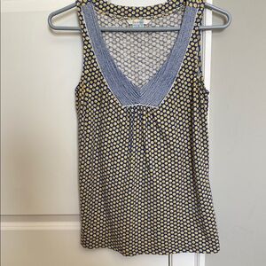 Blue and Yellow Polka Dot Women's Top